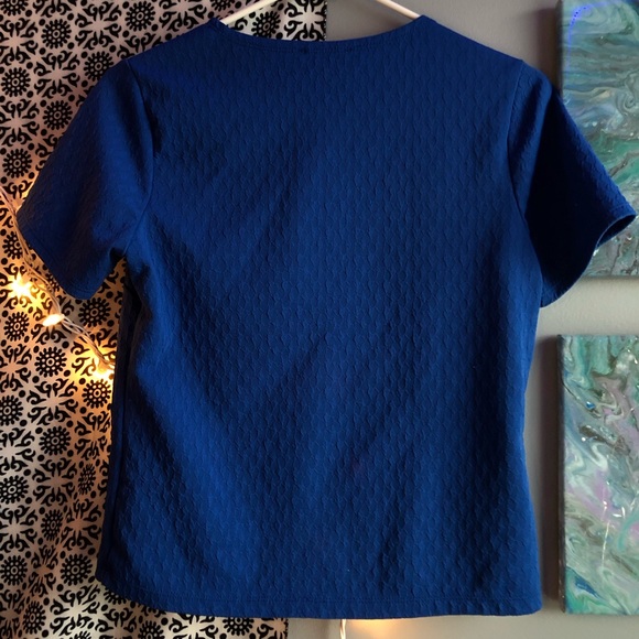 Blue Ribbed Tee - Picture 2 of 4